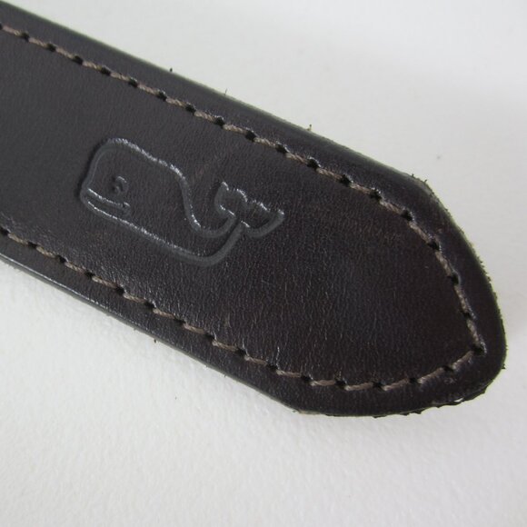 Vineyard Vines Belt Mens 44 Navy  Blue American Flag Brown Leather Buckle USA - Picture 2 of 8